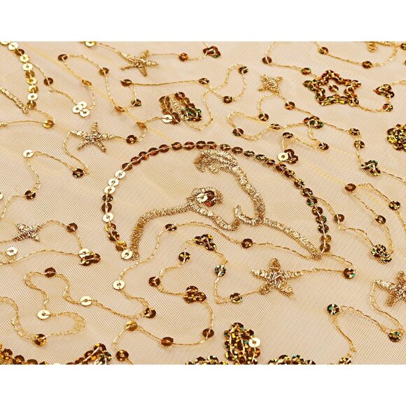 WOMEN'S 1920s Sequined Shawl Wraps - gold - Picture 7 of 8